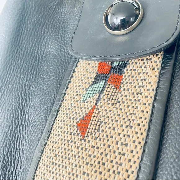 BORSE DATELLI BLACK PEBBLED LEATHER JUMBO SHOULDER BAG MAGNETIC CLOSURE - Picture 11 of 15